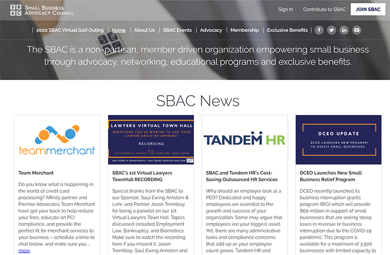 the sbac website home page